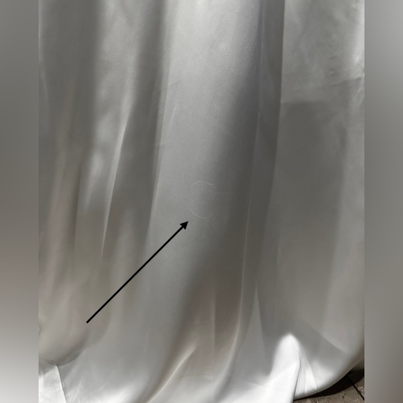 Lulus Eternally Loved White Cutout Satin Off-the-Shoulder Maxi Dress LARGE NEW - Picture 7 of 7